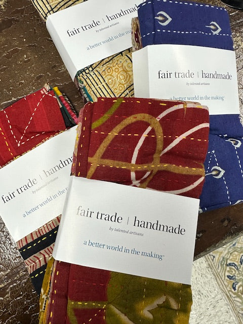 KANTHA NAPKINS - ASSORTED - SET OF 4 NAPKINS