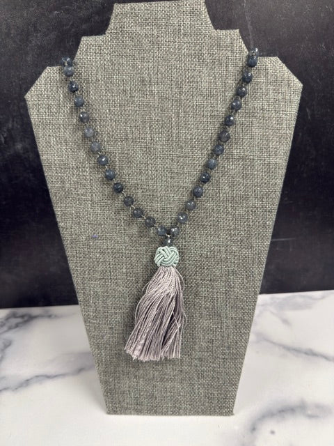 LABRADORITE MALA NECKLACE - MEDITATION AND MINDFULNESS