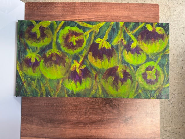 ORIGINAL ARTWORK BY ROBBIE LASKY - PURPLE HEIRLOOMS 12"x24"x1.5" Acrylic on Canvas (Copy)