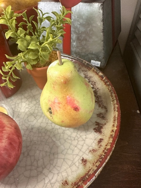 VINTAGE ITALIAN ALABASTER MARBLE APPLE AND PEAR STONE FIGURINES