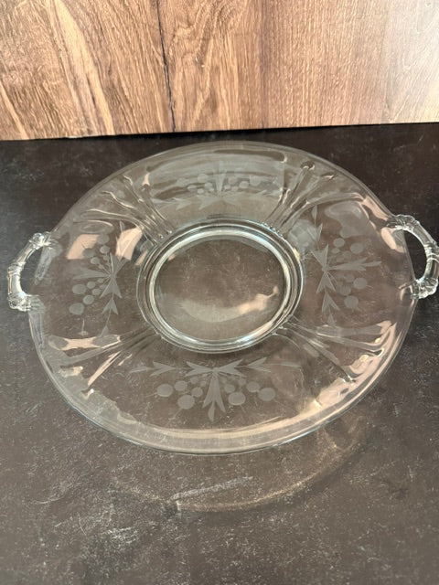 VINTAGE CHINTZ (ETCHED) BAROQUE SHAPE HANDLED SERVING PLATTER