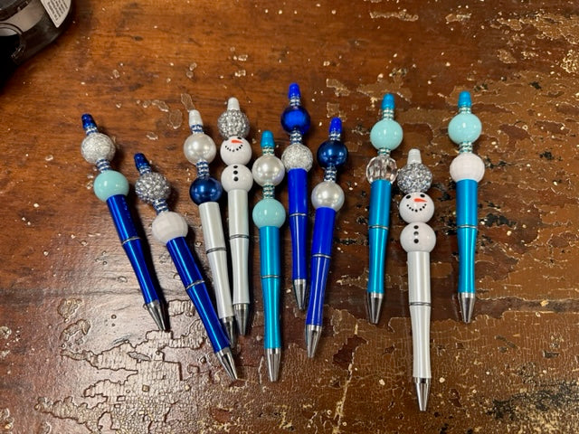 CHRISTMAS CHARM BEADED PENS -STOCKING STUFFER/GIFT