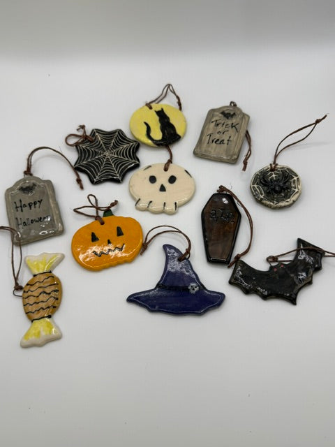 SARAH FORNO POTTERY - HALLOWEEN ORNAMENTS - ASSORTED