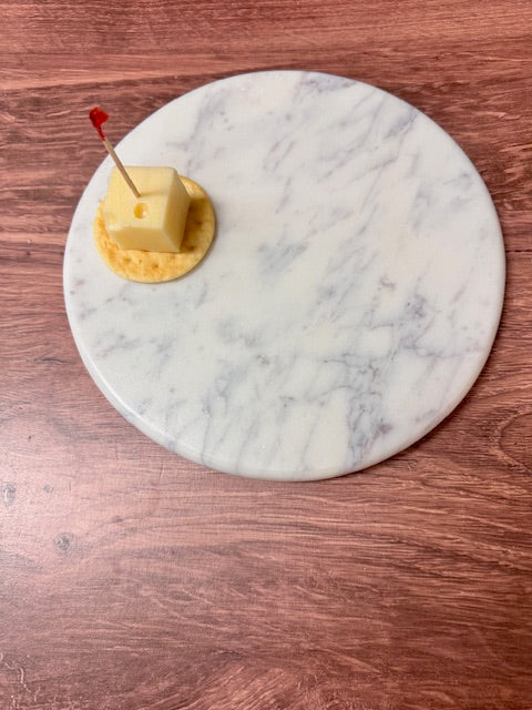 8" DIA. WHITE MARBLE BISTRO