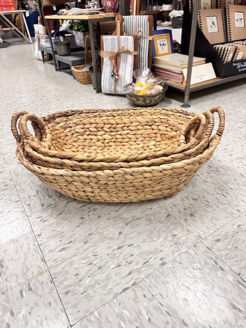 OVAL WOVEN BASKETS - ASSORTED