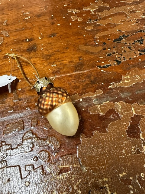 COPPER GLASS ACORN ORNAMENT