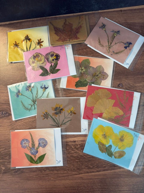 MISSIE CARTWRIGHT'S DRIED FLOWER GREETING CARDS - ASSORTED