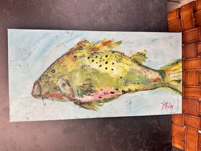 ORIGINAL ARTWORK BY VICKI SHIPLEY - "GONE FISHING" 10"x20"