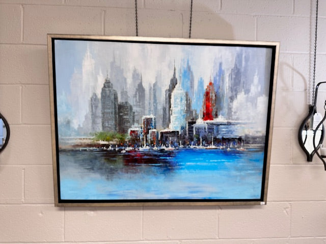 ORIGINAL OIL BY VAN MATINO ARTWORK -"CITYSCAPE"
