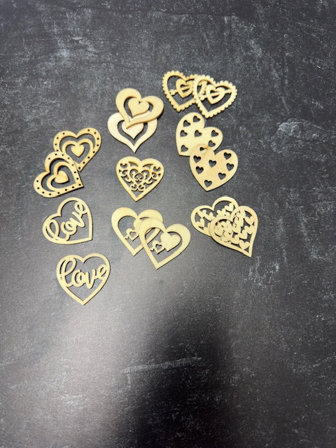 MINI LASER CUT WOOD HEARTS