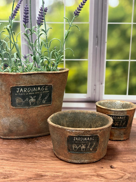 TERRACOTTA "JARDINAGE" POTS - RUST FINISH