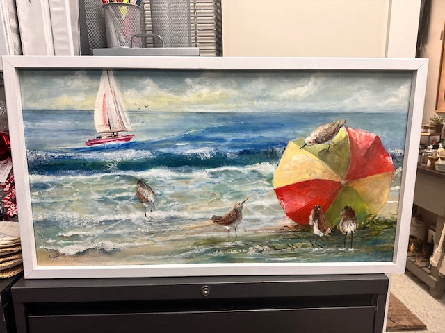 "FUN AT THE BEACH" OIL ON CANVAS BY GARY STEPHEN CART