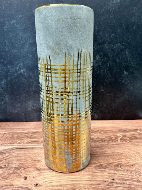 NAPA HOME & GARDEN KAMBIA VASE - CEMENT AND GOLD