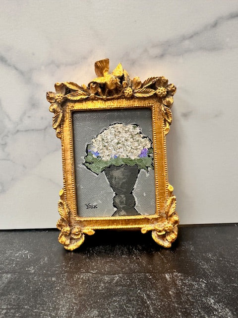 RON YORK ORIGINAL ARTWORK - MINI FLORALS -ACRYLIC - ASSORTED