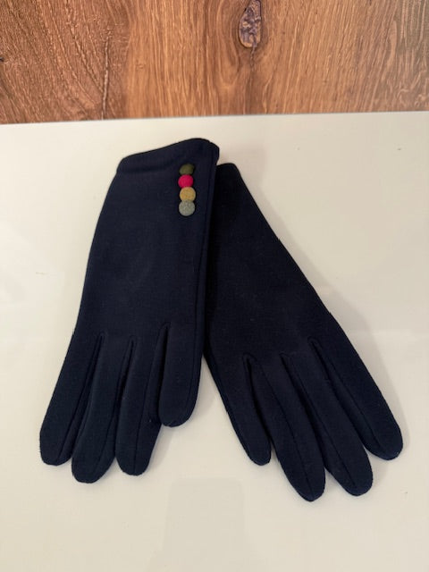 A SINGLE STRAND 4 BUTTON FAUX SUEDE TEXTING GLOVE - ASSORTED