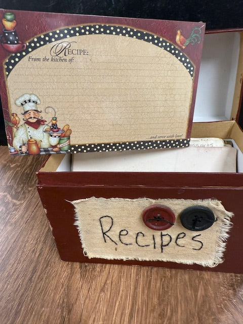 OLD RECIPE BOX WITH NEW RECIPE CARDS
