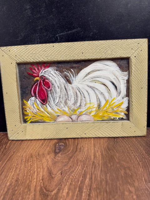 HAND PAINTED HEN ON NEST
