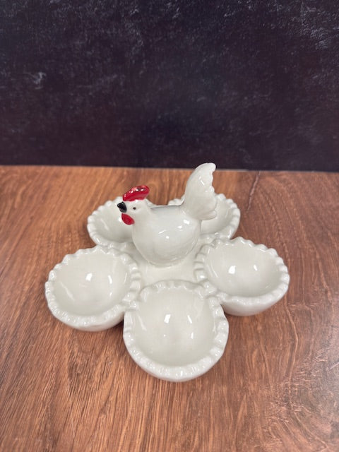 CTW HOME CERAMIC HEN DEVILED EGG HOLDER