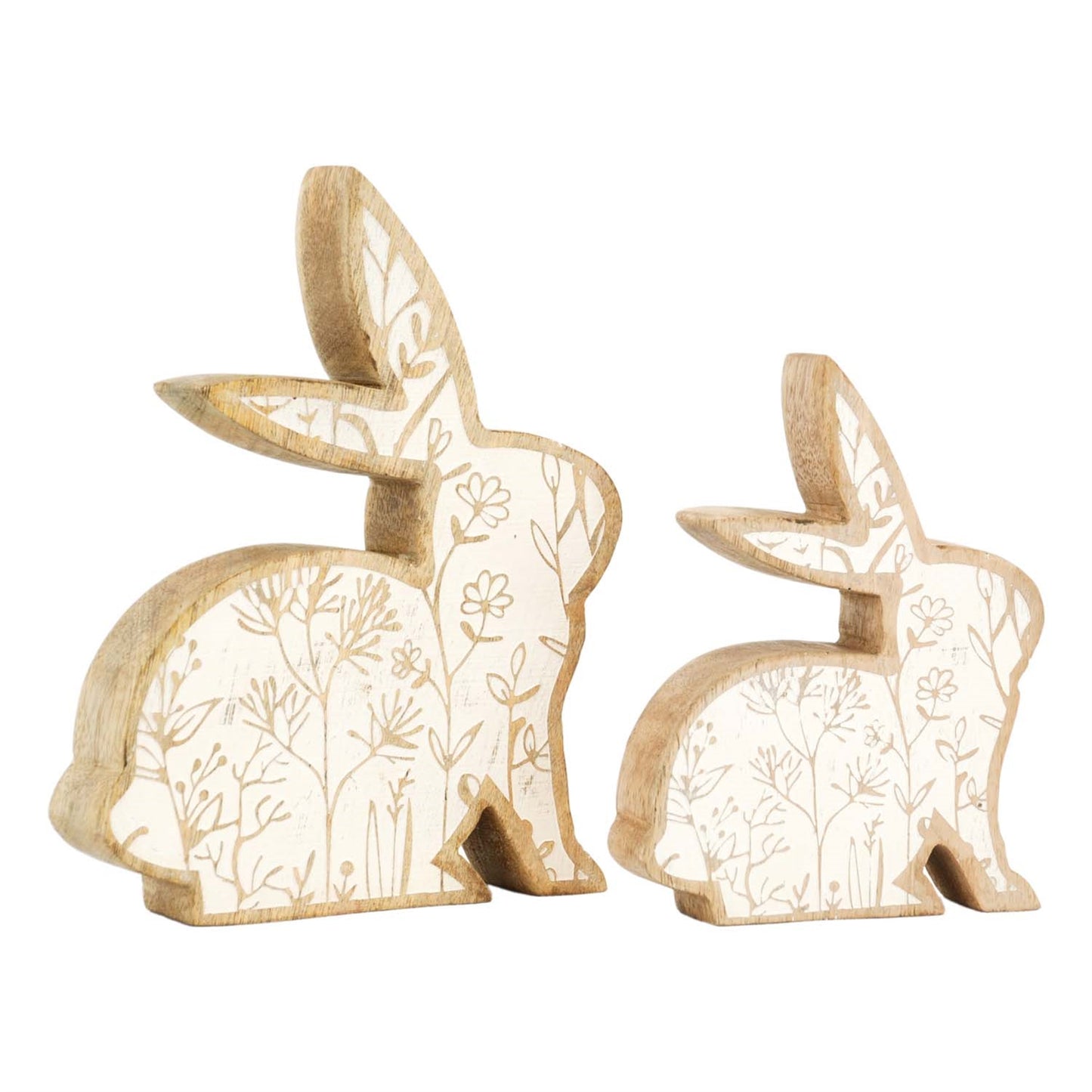 FLOWER ENGRAVED BUNNIES - ASSORTED
