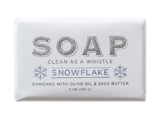 CLEAN AS A WHISTLE HOLIDAY SCENTED MILLED BAR SOAP -SNOWFLAKE