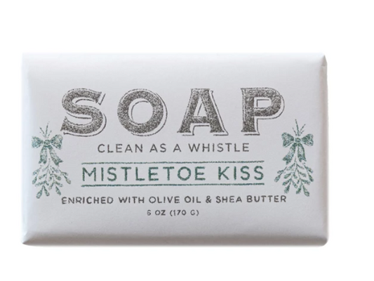 CLEAN AS A WHISTLE HOLIDAY SCENTED TRIPLE MILLED BAR SOAP - MISTLETOE KISS