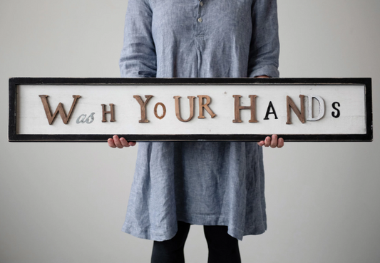 WASH YOUR HANDS FRAMED WALL DECOR