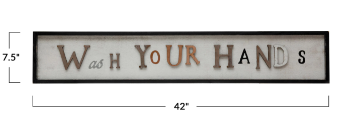 WASH YOUR HANDS FRAMED WALL DECOR