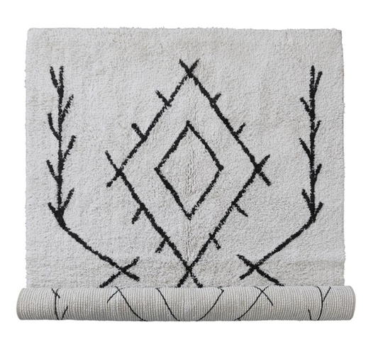 COTTON TUFTED RUG WITH DIAMOND PATTERN