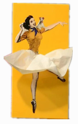 FLYING SKIRT TISSUE BOX, CHARMING VINTAGE POP ART TISSUE HOLDER - ORANGE