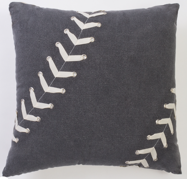 GREY BASEBALL PILLOW