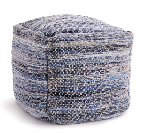 BARCLAY BUTERA DENIM POUF 22" x 22" x 18"