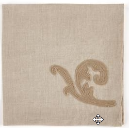 SANTO PIETRO LINEN SCROLL EMBROIDERED NAPKIN