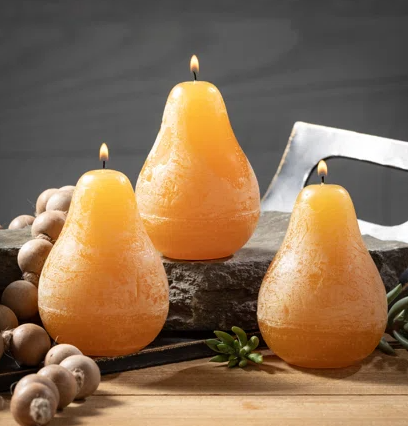 AMBER COLORED VANCE KITIRA TIMBER PEAR CANDLE