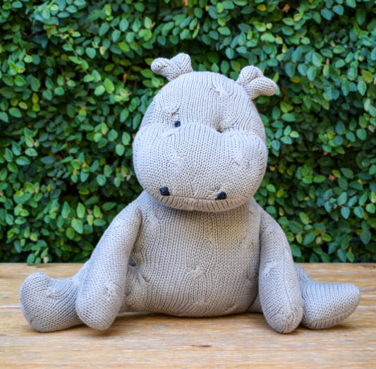 GREY COTTON KNIT HIPPO