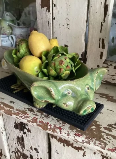 CERAMIC PIG BOWL - LIME