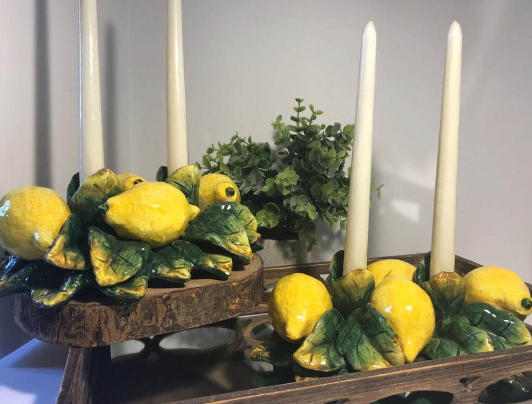 LEMON CANDLESTICK CENTERPIECE