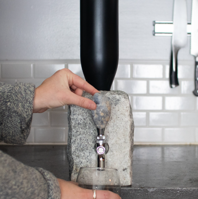 FUNKY ROCK DESIGNS STONE DRINK DISPENSER - GREY