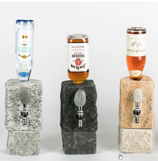 FUNKY ROCK DESIGNS DRINK DISPENSER SHORT STAND - GREY STONE