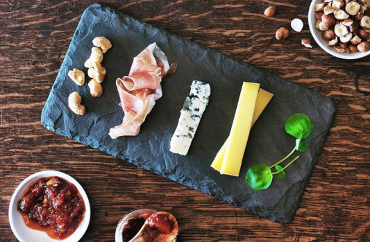 SLATE CHEESE BOARD WITH CHALK - 10" x 14"