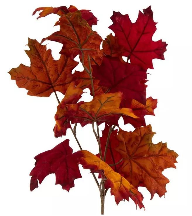 FALL MAPLE LEAVES STEM Burgandy & Orange