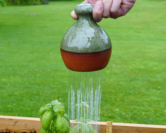 STUDIO WEST POTTERY HANDCRAFTED WATERING BELL THUMB POT - Bronze