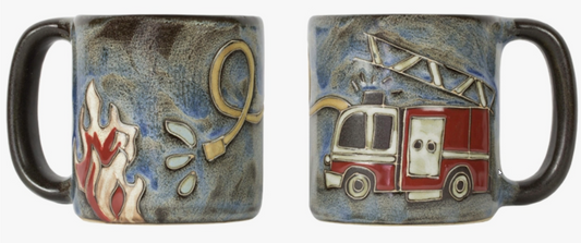 MARA STONEWARE FIRE TRUCK MUG