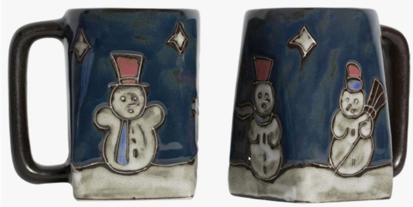 MARA STONEWARE SNOWMAN SQUARE MUG