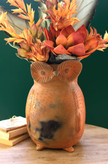 TERRACOTTA OWL PLANTER