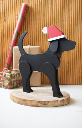 WOODEN TABLETOP CHRISTMAS LABRADOR