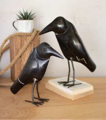 ANTIQUE BLACK IRON CROWS