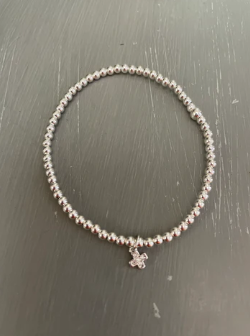 MORGAN & ME #1A 3MM 14K GOLD or STERLING SILVER SWAROVSKI CRYSTAL CROSS BRACELET