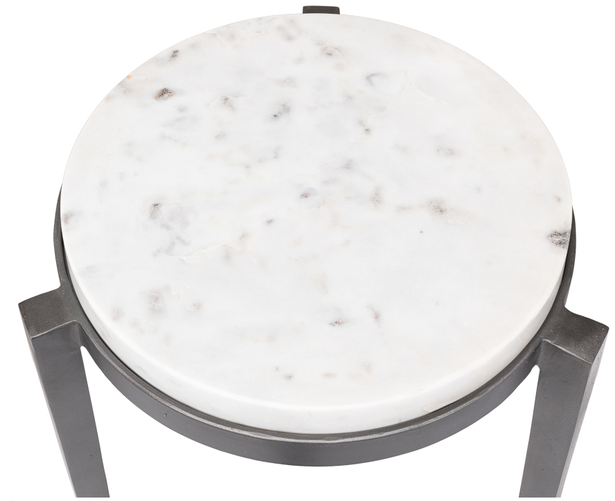 SARREID GABI WHITE MARBLE TOP NESTING SIDE TABLES, SET OF 2