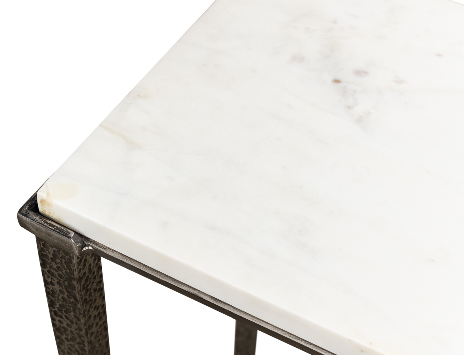 SARREID BANSWARA WHITE MARBLE CONSOLE TABLE