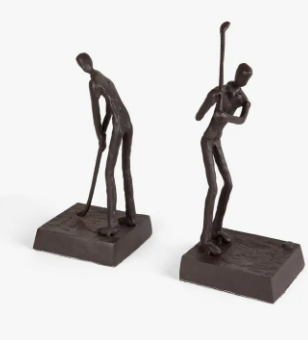 GOLFERS IRON BOOKEND SET